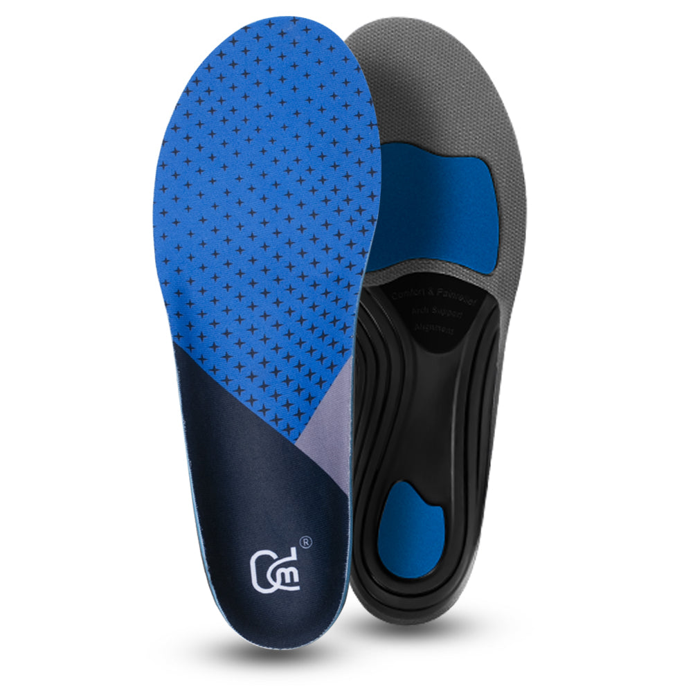 【1 Pairs Blue-Enhanced】Plantar Fasciitis Insoles, High Arch Support Insoles from 240 to 300 lbs, Heavy Duty Orthotic Shoe Inserts Suitable For All Day Standing & Daily Use