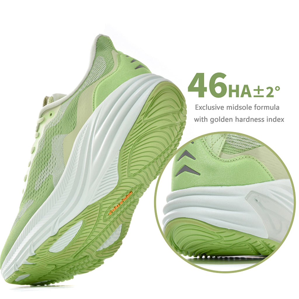 Breathable Lightweight Running Sneakers, Men & Women's Shock Absorbing Athletic Shoe, Green