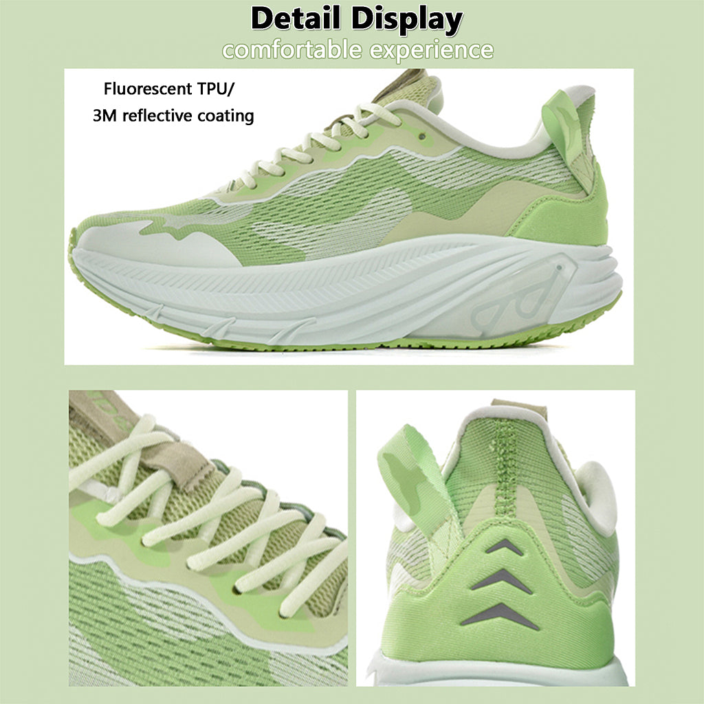 Breathable Lightweight Running Sneakers, Men & Women's Shock Absorbing Athletic Shoe, Green